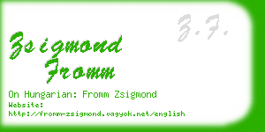 zsigmond fromm business card